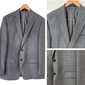 Lauren Ralph Lauren Mens 40R Silk Wool Blend Sport Coat Jacket Blue Gray Preppy